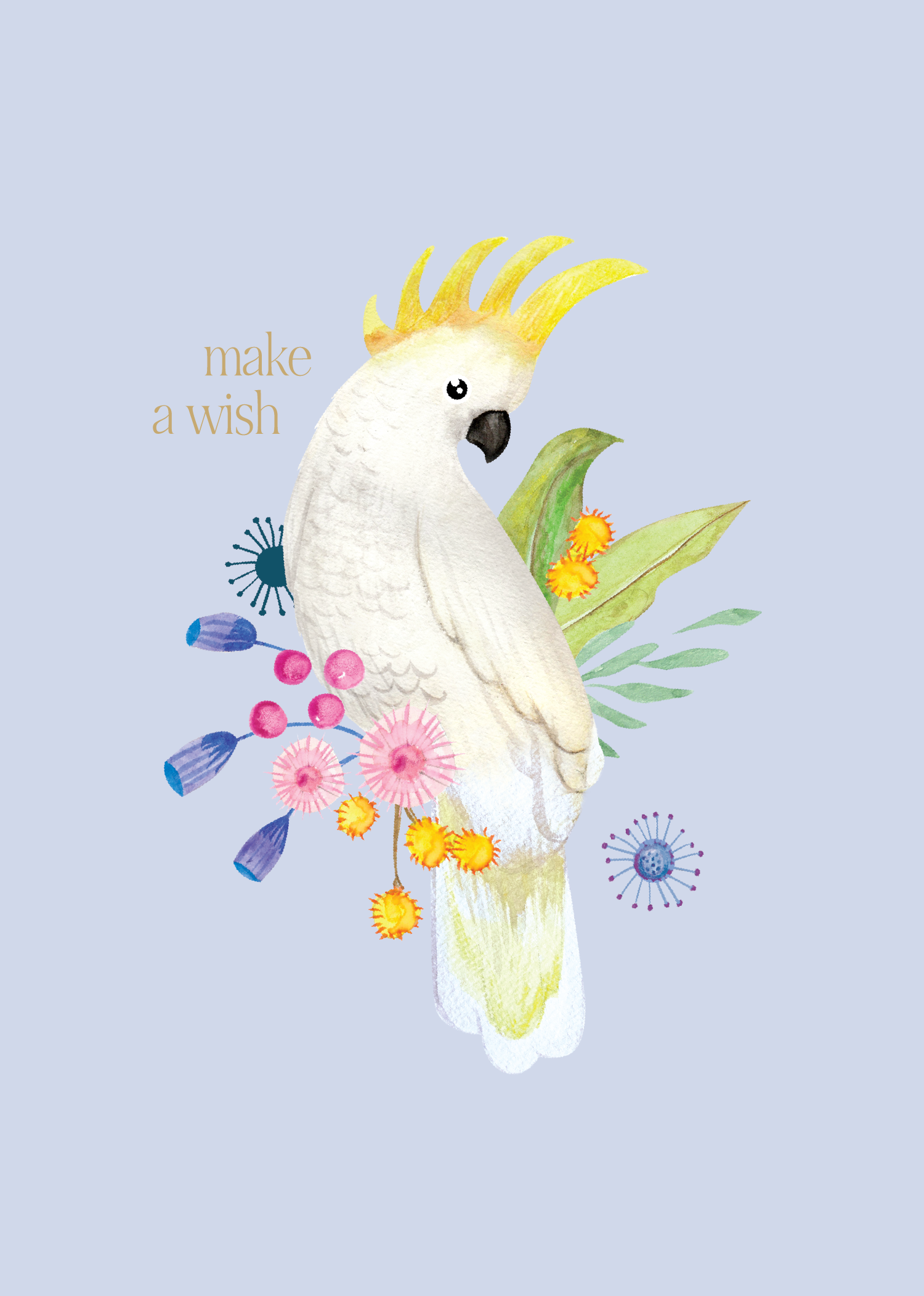 Greeting Card Gumtree Friends - Wishing Cockatoo